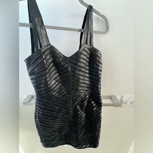 Black Leather Parker Dress